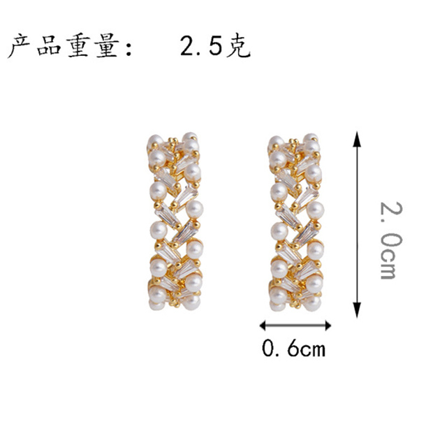 Nowoczesne klipsy na uszy z Korei i Japonii z imitacją perły - handmade, słodki design - Wianko - 1