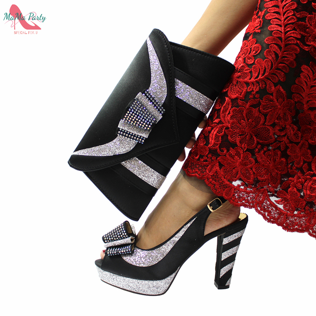 Nowości pantofle sandały na platformie - wiosna 2022, Royal Blue, wysoka jakość, zestaw butów i torebka, dla afrykańskich kobiet - Wianko - 16