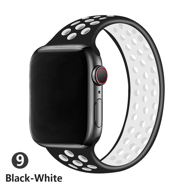 Pasek silikonowy Solo Loop do zegarka Apple - 44mm / 40mm / 38mm / 42mm, oddychająca elastyczna bransoletka iwatch serie 6 SE 5 4 3 2 1 - Wianko - 10