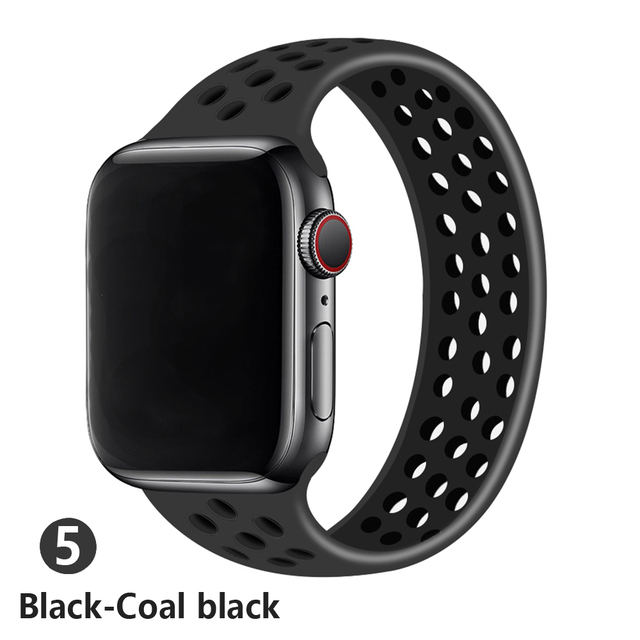 Pasek silikonowy Solo Loop do zegarka Apple - 44mm / 40mm / 38mm / 42mm, oddychająca elastyczna bransoletka iwatch serie 6 SE 5 4 3 2 1 - Wianko - 6