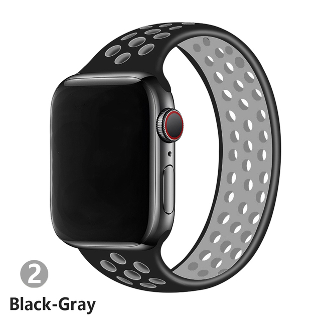 Pasek silikonowy Solo Loop do zegarka Apple - 44mm / 40mm / 38mm / 42mm, oddychająca elastyczna bransoletka iwatch serie 6 SE 5 4 3 2 1 - Wianko - 3