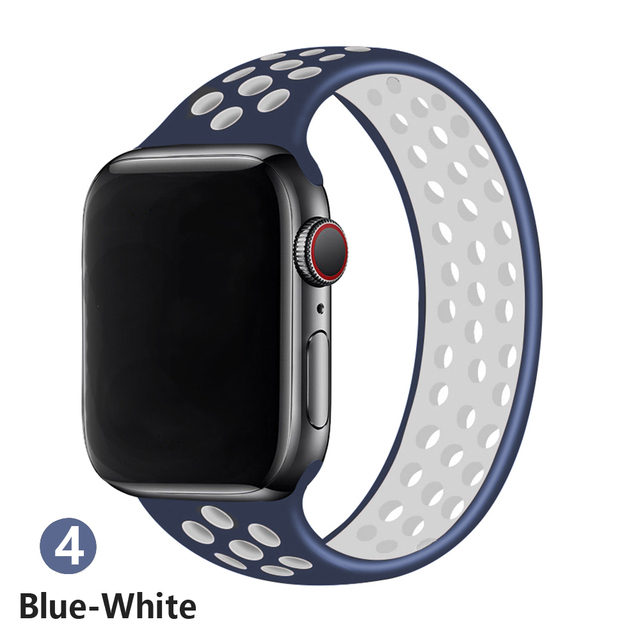 Pasek silikonowy Solo Loop do zegarka Apple - 44mm / 40mm / 38mm / 42mm, oddychająca elastyczna bransoletka iwatch serie 6 SE 5 4 3 2 1 - Wianko - 5