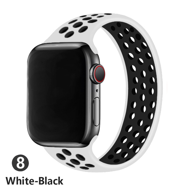 Pasek silikonowy Solo Loop do zegarka Apple - 44mm / 40mm / 38mm / 42mm, oddychająca elastyczna bransoletka iwatch serie 6 SE 5 4 3 2 1 - Wianko - 9