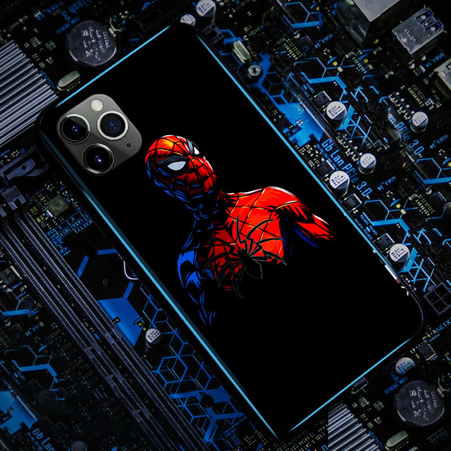 Anime Marvel Spiderman Luminous LED Flash Up etui na telefony iPhone - inteligentne sterowanie - zabawka - Wianko - 20