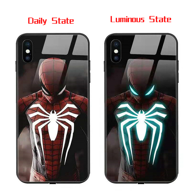 Anime Marvel Spiderman Luminous LED Flash Up etui na telefony iPhone - inteligentne sterowanie - zabawka - Wianko - 18