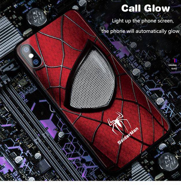 Anime Marvel Spiderman Luminous LED Flash Up etui na telefony iPhone - inteligentne sterowanie - zabawka - Wianko - 12
