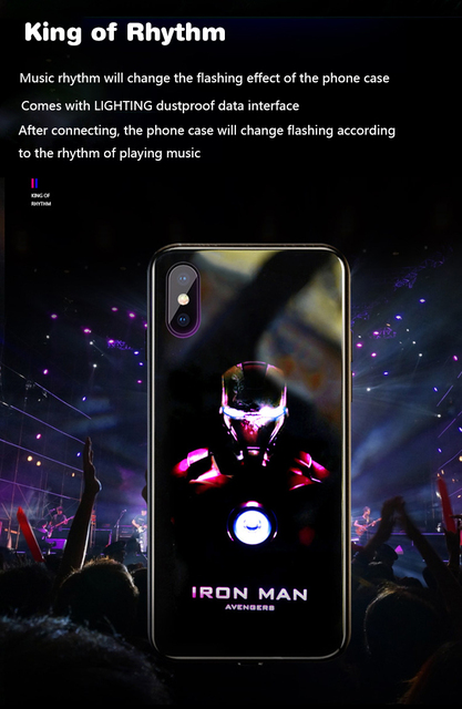 Anime Marvel Spiderman Luminous LED Flash Up etui na telefony iPhone - inteligentne sterowanie - zabawka - Wianko - 6