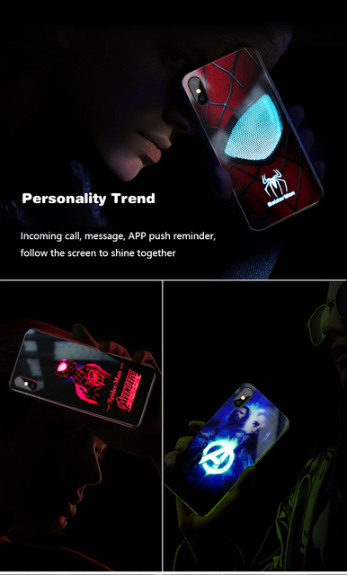 Anime Marvel Spiderman Luminous LED Flash Up etui na telefony iPhone - inteligentne sterowanie - zabawka - Wianko - 9