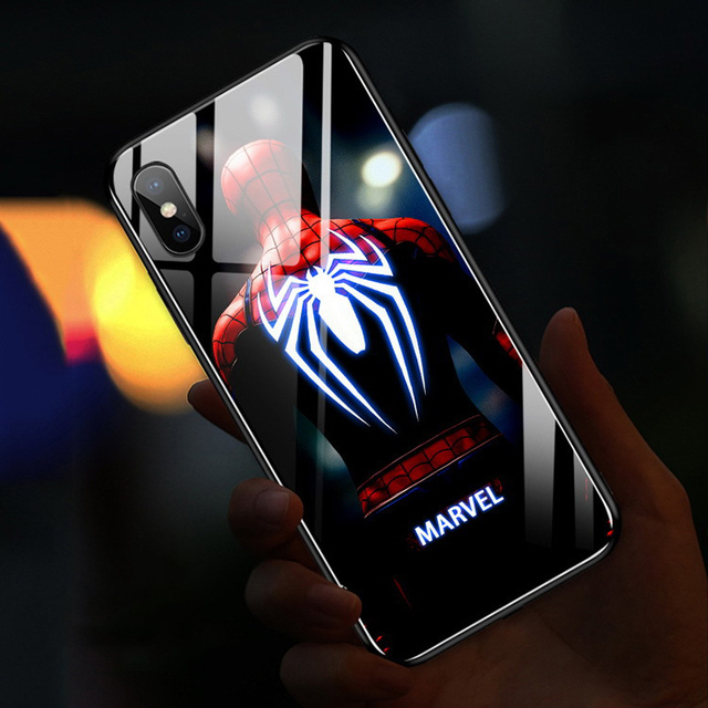 Anime Marvel Spiderman Luminous LED Flash Up etui na telefony iPhone - inteligentne sterowanie - zabawka - Wianko - 23