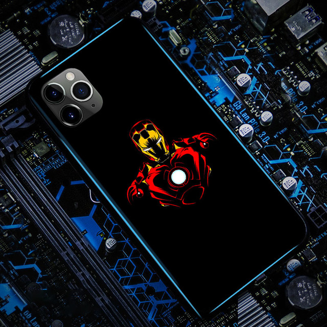 Anime Marvel Spiderman Luminous LED Flash Up etui na telefony iPhone - inteligentne sterowanie - zabawka - Wianko - 17
