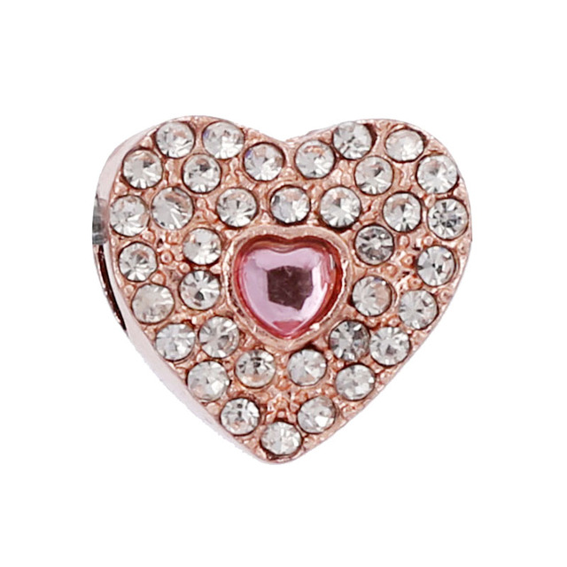 Koralik MOM w kształcie serca, przystosowany do bransoletek, zdobiony kryształkowym sercem i gwiazdą - Wianko - 22