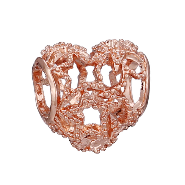 Koralik MOM w kształcie serca, przystosowany do bransoletek, zdobiony kryształkowym sercem i gwiazdą - Wianko - 14