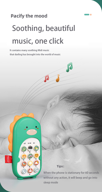 Elektroniczny Montessori Baby Smart Phone - angielskie, edukacyjne zabawki muzyczne dla dzieci - prezenty urodzinowe - Wianko - 6