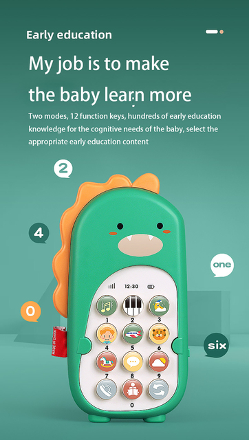 Elektroniczny Montessori Baby Smart Phone - angielskie, edukacyjne zabawki muzyczne dla dzieci - prezenty urodzinowe - Wianko - 4