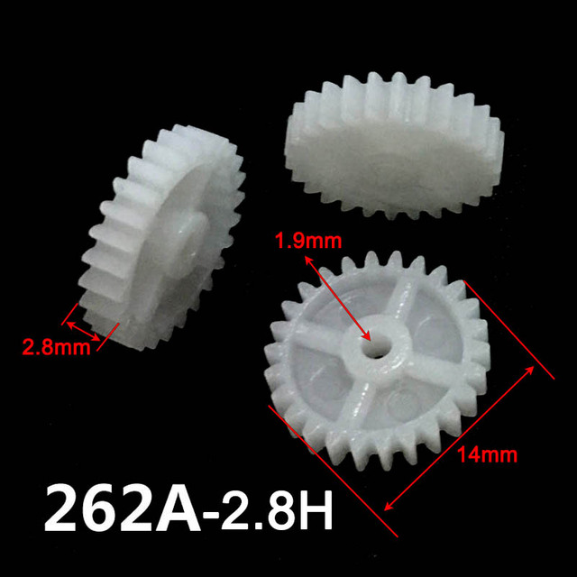 26 zębów 0.5M plastikowe koła zębate DIY Model 262A, 262.5A, 263A (średnica otworu 14mm, mocno dla wałów o średnicy 2mm/2.5mm/3mm) - Wianko - 2