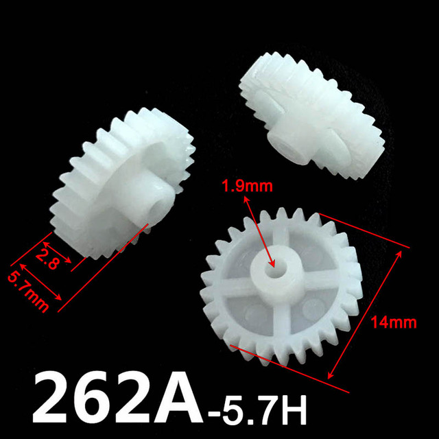 26 zębów 0.5M plastikowe koła zębate DIY Model 262A, 262.5A, 263A (średnica otworu 14mm, mocno dla wałów o średnicy 2mm/2.5mm/3mm) - Wianko - 3