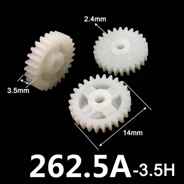 26 zębów 0.5M plastikowe koła zębate DIY Model 262A, 262.5A, 263A (średnica otworu 14mm, mocno dla wałów o średnicy 2mm/2.5mm/3mm) - Wianko - 5