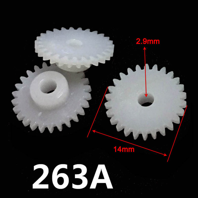 26 zębów 0.5M plastikowe koła zębate DIY Model 262A, 262.5A, 263A (średnica otworu 14mm, mocno dla wałów o średnicy 2mm/2.5mm/3mm) - Wianko - 6