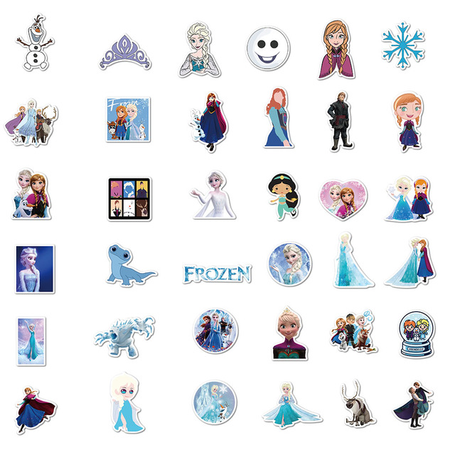 Naklejki Princesek Frozen 2 Disney - 10, 50 lub 100szt. - na komputer, lodówkę, pralkę, telefon - dekoracyjne naklejki - Wianko - 6