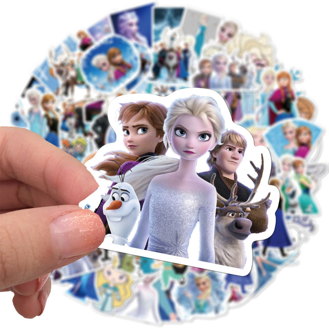 Naklejki Princesek Frozen 2 Disney - 10, 50 lub 100szt. - na komputer, lodówkę, pralkę, telefon - dekoracyjne naklejki - Wianko - 8