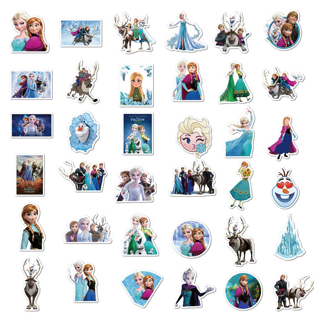 Naklejki Princesek Frozen 2 Disney - 10, 50 lub 100szt. - na komputer, lodówkę, pralkę, telefon - dekoracyjne naklejki - Wianko - 5