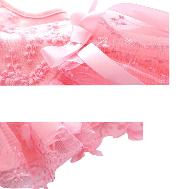 Sukienka tiulowa dla noworodka księżniczki z koronkowymi kwiatami i opaskami - letnia wyprawa - Wianko - 10