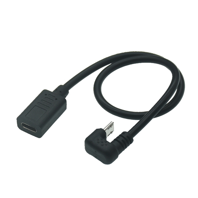 Przedłużacz USB 0.3M Micro z 180-stopniowym kątem w kształcie litery U, typu C-B, męski na żeński do tabletów i telefonów - Wianko - 1