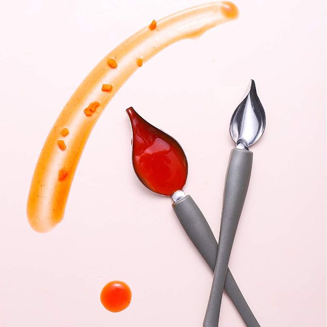 Ołówek łyżka kulinarny Chef Decoration - 2 sztuki, idealne do rysowania i dekoracji potraw - Wianko - 3