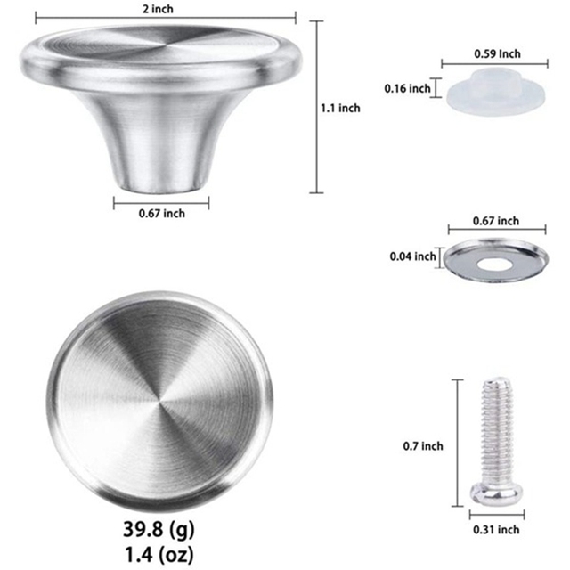Pokrętło gałka pokrywki do holenderskiego piekarnika - 6 sztuk, stal nierdzewna, wymiana dla Le Creuset/Aldi/Lodge - Wianko - 6