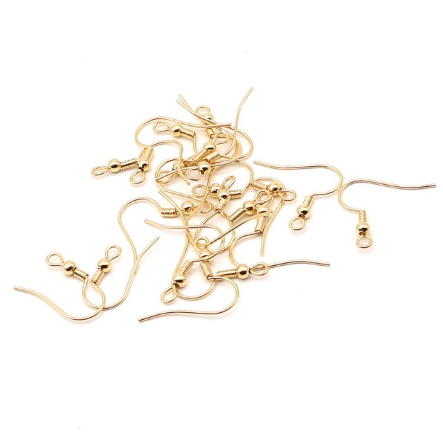 Zestaw 20 sztuk złotych stalowych nierdzewnych haczyków do kolczyków DIY z zatrzaskami - akcesoria do tworzenia biżuterii - Wianko - 4