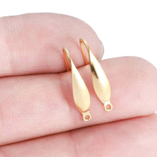 Zestaw 20 sztuk złotych stalowych nierdzewnych haczyków do kolczyków DIY z zatrzaskami - akcesoria do tworzenia biżuterii - Wianko - 6