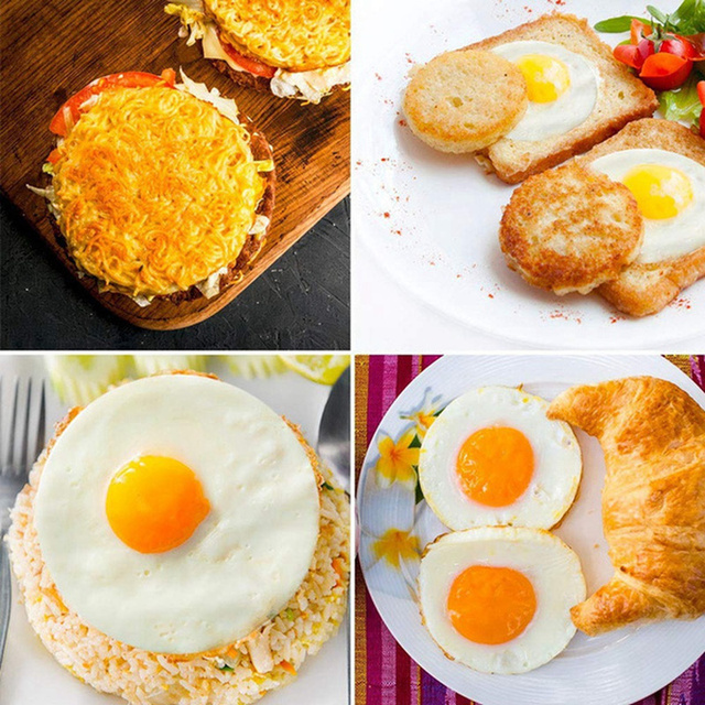 Pierścień do jajek i naleśników z formą na smażone omlety i jajka, wykonany z bezpiecznego, nietłukącego się silicone o wysokiej jakości spożywczej, losowy kształt - Wianko - 12