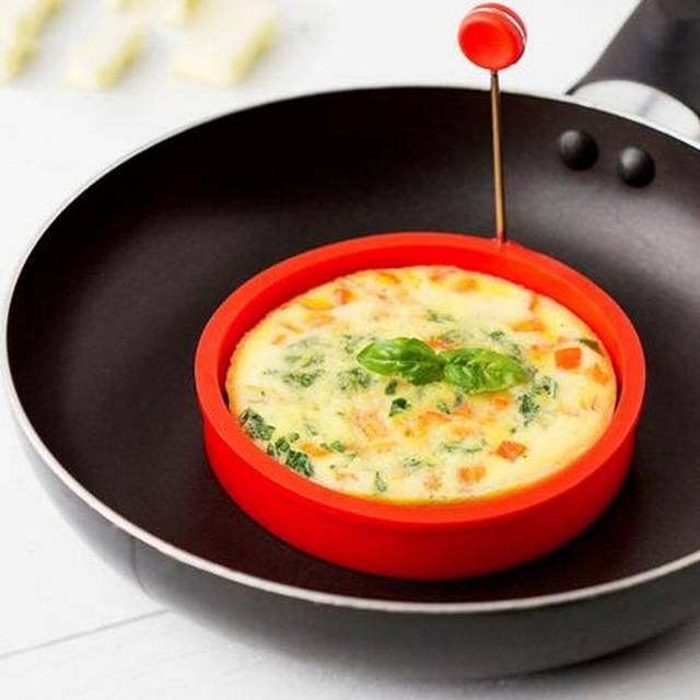 Pierścień do jajek i naleśników z formą na smażone omlety i jajka, wykonany z bezpiecznego, nietłukącego się silicone o wysokiej jakości spożywczej, losowy kształt - Wianko - 8