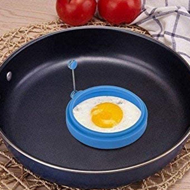 Pierścień do jajek i naleśników z formą na smażone omlety i jajka, wykonany z bezpiecznego, nietłukącego się silicone o wysokiej jakości spożywczej, losowy kształt - Wianko - 4