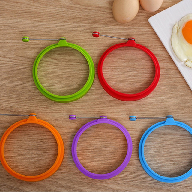 Pierścień do jajek i naleśników z formą na smażone omlety i jajka, wykonany z bezpiecznego, nietłukącego się silicone o wysokiej jakości spożywczej, losowy kształt - Wianko - 13