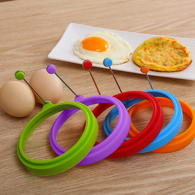 Pierścień do jajek i naleśników z formą na smażone omlety i jajka, wykonany z bezpiecznego, nietłukącego się silicone o wysokiej jakości spożywczej, losowy kształt - Wianko - 14