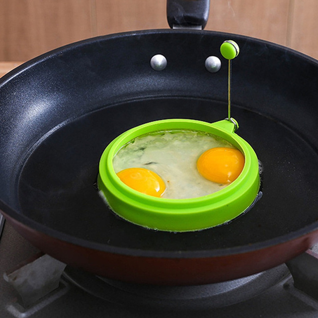 Pierścień do jajek i naleśników z formą na smażone omlety i jajka, wykonany z bezpiecznego, nietłukącego się silicone o wysokiej jakości spożywczej, losowy kształt - Wianko - 5