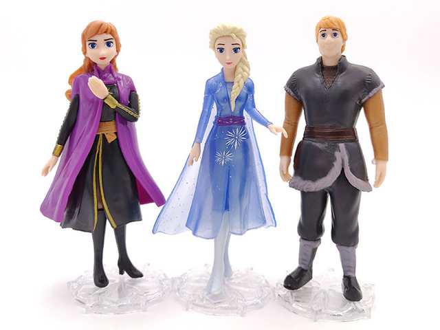 Disney Frozen 2 - zestaw lalkowy Elsa, Anna, Olaf, Christopher, Sven, Książę - ręcznie wykonane dekoracje - idealny prezent na urodziny dla dziewczynki - Wianko - 5