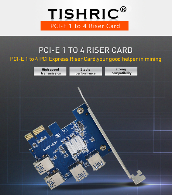 Mnożnik Pcie TISHRIC - PCI Express 1X 16X Riser 009s 010 USB 3.0 - 4/5/6/7 portów do wydobycia bitcoinów - Wianko - 30