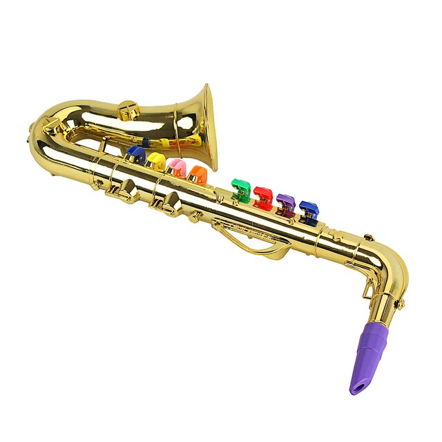 Złoty saksofon - instrument muzyczny dla dzieci, 8 kolorowych notatek - Wianko - 6