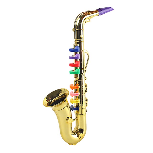 Złoty saksofon - instrument muzyczny dla dzieci, 8 kolorowych notatek - Wianko - 1