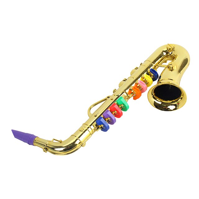 Złoty saksofon - instrument muzyczny dla dzieci, 8 kolorowych notatek - Wianko - 3