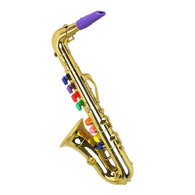 Złoty saksofon - instrument muzyczny dla dzieci, 8 kolorowych notatek - Wianko - 2