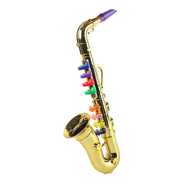 Złoty saksofon - instrument muzyczny dla dzieci, 8 kolorowych notatek - Wianko - 4