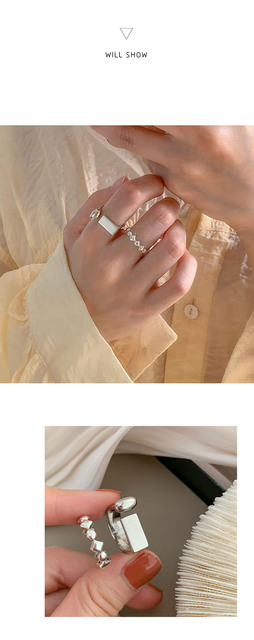 Geometryczny asymetryczny pierścień kobiecy w stylu retro z unikalną konstrukcją - Wianko - 2