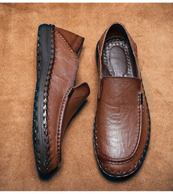 Męskie buty jesienne: nowe, skórzane, miękkie dno, oddychające, modne na wszystkie mecze - Wianko - 24