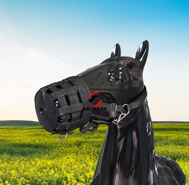 Profesjonalna osłona na usta dla konia z zagęszczoną niebieską wstążką i nylonowym wykończeniem - Wianko - 3