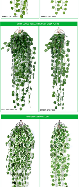 Sztuczna winorośl - wykwintna girlanda z liści bluszczu do dekoracji ślubnych i domowych - Wianko - 4