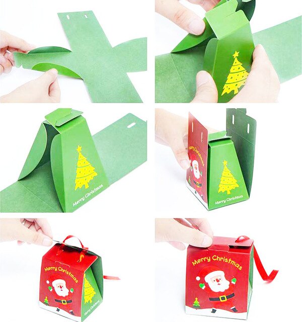 Prostokątne kartonowe pudełko na prezenty bożonarodzeniowe - 50 części, kreatywne, festiwalowe - Wianko - 9