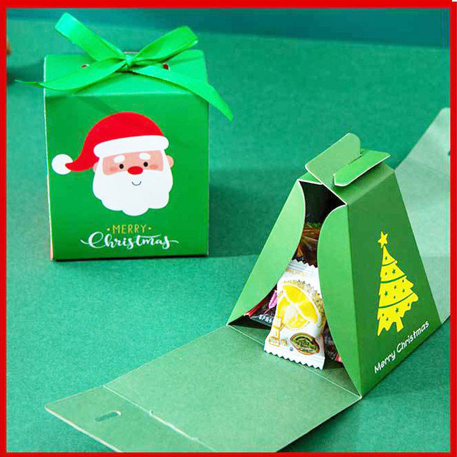 Prostokątne kartonowe pudełko na prezenty bożonarodzeniowe - 50 części, kreatywne, festiwalowe - Wianko - 7